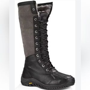 UGG Australia Adirondack Tall Waterproof Winter Boot Size 7 Grey Black Cozy Warm